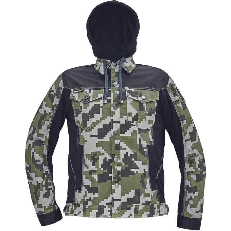 Obrázok z Cerva NEURUM CAMOUFLAGE Pracovná bunda s kapucňou olivová