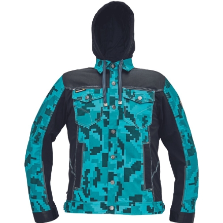 Obrázok z Cerva NEURUM CAMOUFLAGE Pracovná bunda s kapucňou petrolejová