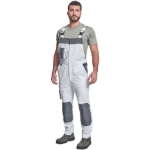 Obrázok z Cerva CREMORNE Pracovné nohavice s trakmi biela / šedá