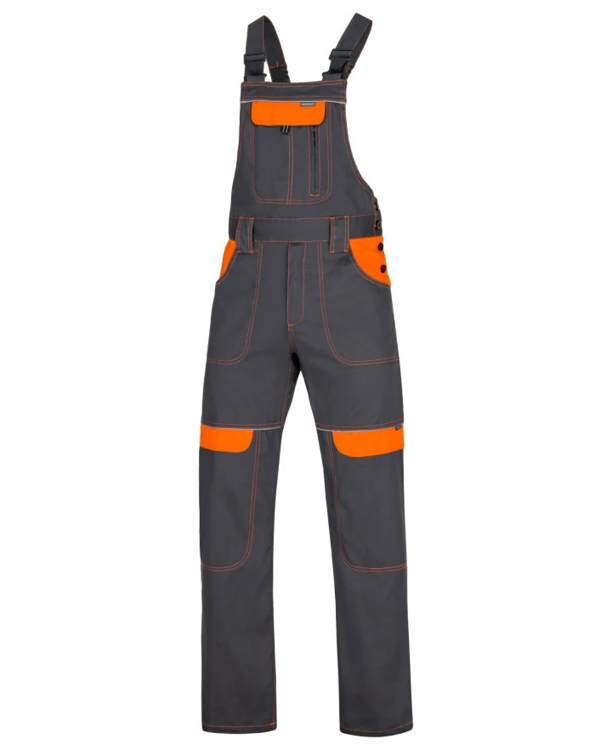 Obrázok z ARDON®COOL TREND Pracovné nohavice s trakmi šedo-oranžové skrátené