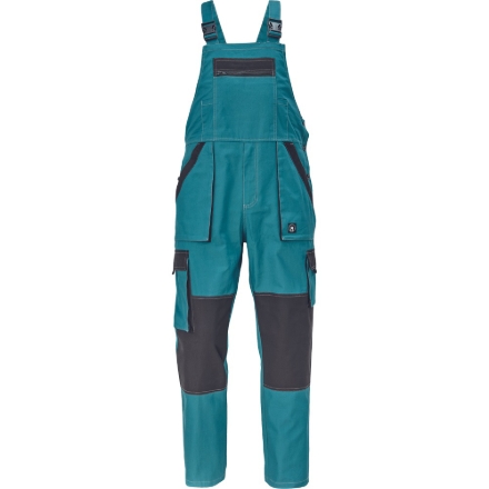 Obrázok z Cerva MAX SUMMER Pracovné nohavice s trakmi petrolejová / čierna 