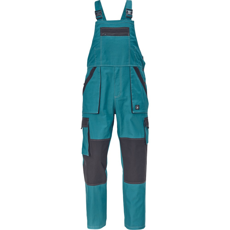 Obrázok z Cerva MAX SUMMER Pracovné nohavice s trakmi petrolejová / čierna 