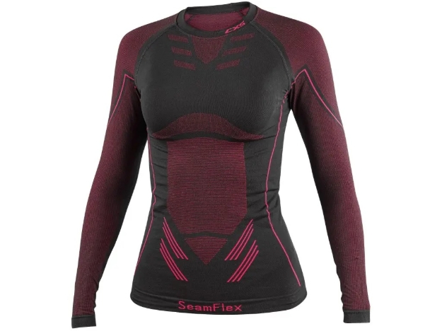 Obrázok z CXS SeamFlex Dámske funkčné tričko s dlhým rukávom čierno-ružové