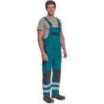 Obrázok z Cerva MAX NEO REFLEX Pracovné nohavice s trakmi zeleno / čierne 