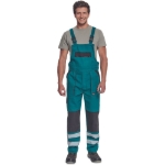 Obrázok z Cerva MAX NEO REFLEX Pracovné nohavice s trakmi zeleno / čierne 