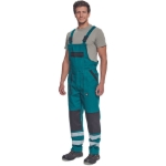 Obrázok z Cerva MAX NEO REFLEX Pracovné nohavice s trakmi zeleno / čierne 