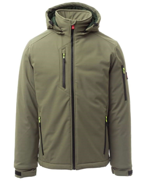 Obrázok z Payper CREEK PAD Pracovná pánska softshellová bunda zimná vojenská zelená