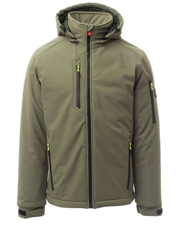 Obrázok z Payper CREEK PAD Pracovná pánska softshellová bunda zimná vojenská zelená