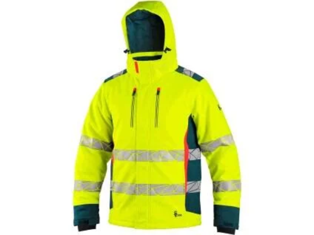 Obrázok z Bunda CXS BEDFORD WINTER, výstražná, zimná, pánska, softshell, žlto-petrolová