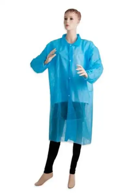 Obrázok z PD-PLAST / Jednorazový plášť so zapínaním na cvoky modrý
