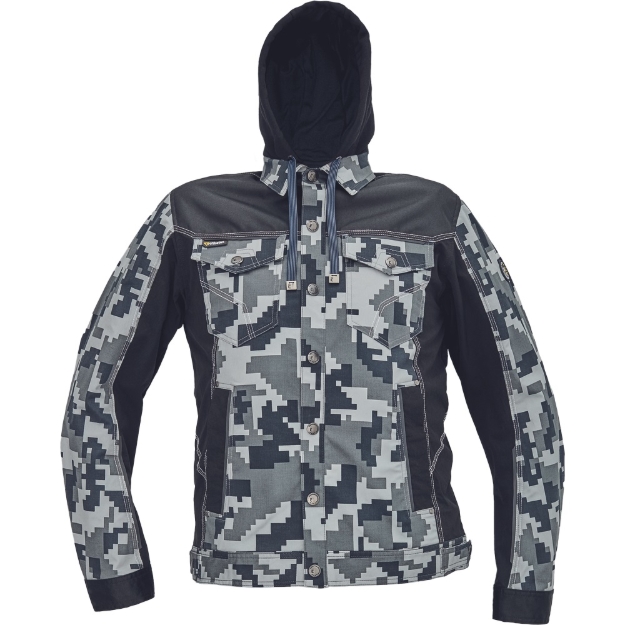 Obrázok z Cerva NEURUM CAMOUFLAGE Pracovná bunda s kapucňou antracit