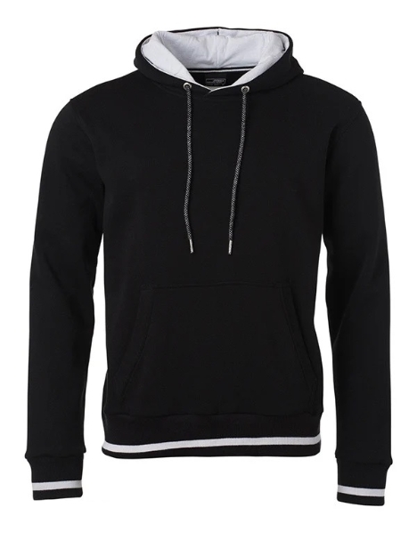 Obrázok z JN 778 Pánska mikina s kapucňou black / white