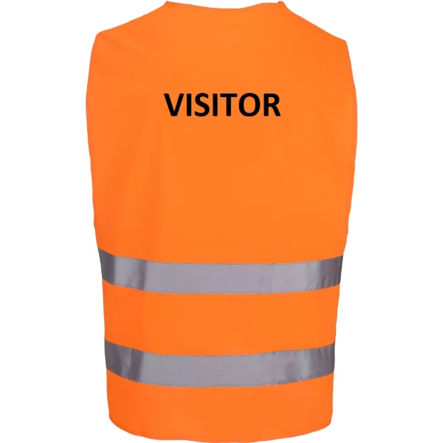 Obrázok z Reflexná vesta oranžová + LOGO: VISITOR