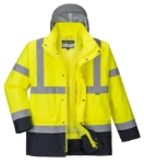 Obrázok z PORTWEST HI-VIS TRAFFIC S471 / Vodeodolná reflexná bunda 4v1 - HV žltá/námorná modrá